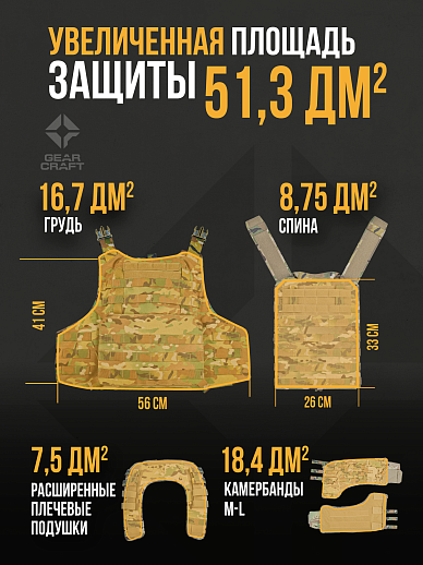 картинка Бронежилет Атом 2.0 Магнум + СВМПЭ Бр2 от магазина gear-craft.ru