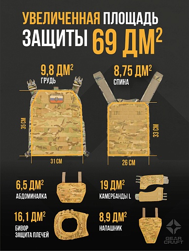картинка Атом 2.0 Увеличенный с подсумками и СВМПЭ Бр2 от магазина gear-craft.ru